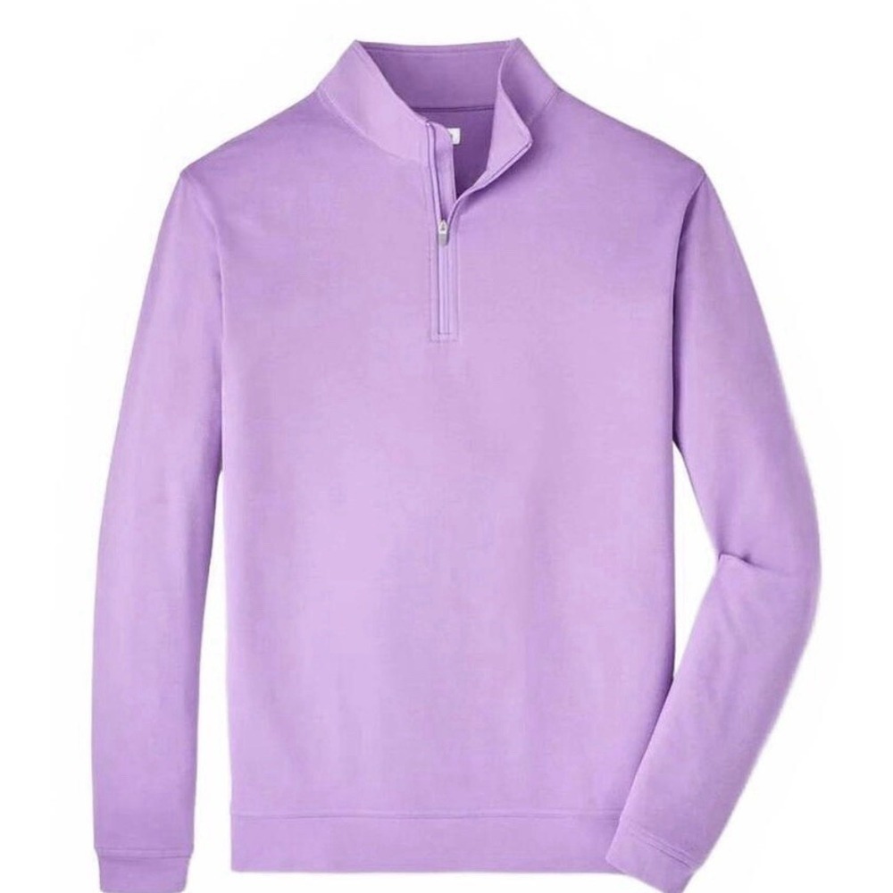 Peter Millar Quarter Zip Mens XLT Perth Melange Golf Performance Purple Pullover